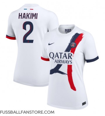 Paris Saint-Germain Achraf Hakimi #2 Replik Auswärtstrikot Damen 2024-25 Kurzarm